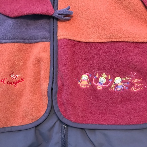 Deux par Deux 3 piece snowsuit with jacket,vest w/attached scarf,overall/pants - Picture 6 of 8